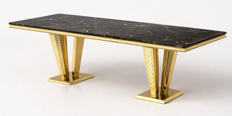 Aurum Noir Marble Dining Table