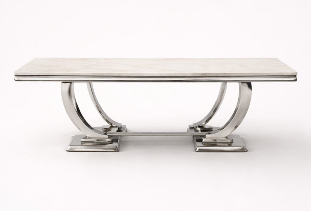 Lunaro Silver Marble Dining Table