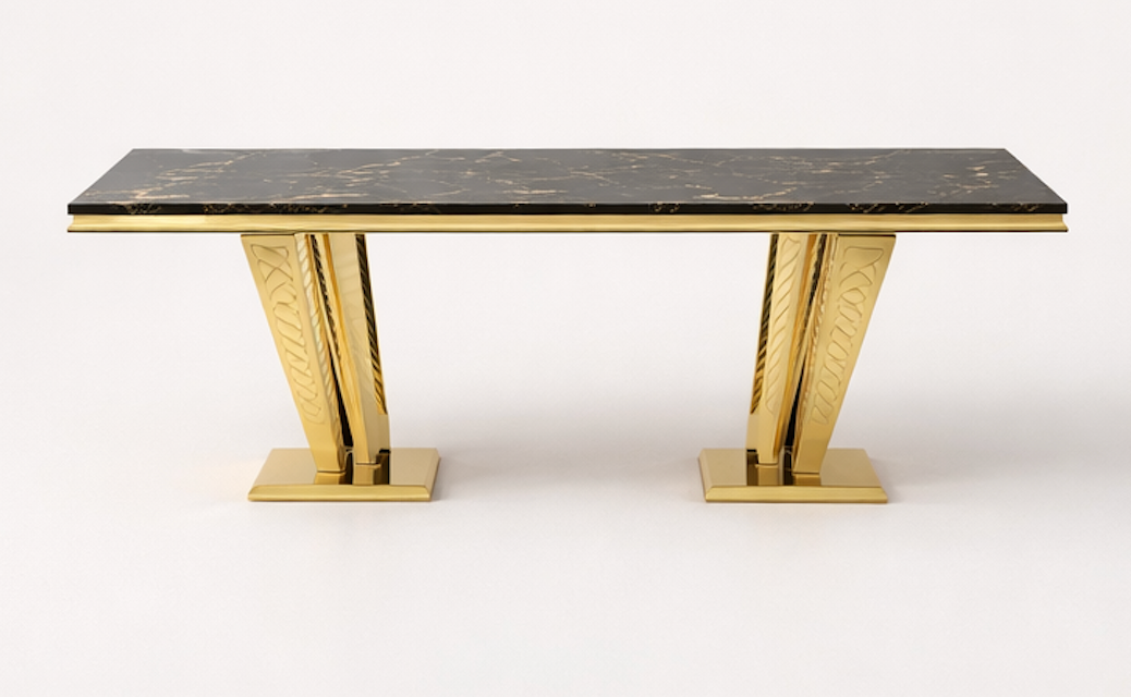 Aurum Noir Marble Dining Table