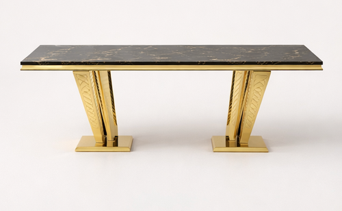 Aurum Noir Marble Dining Table