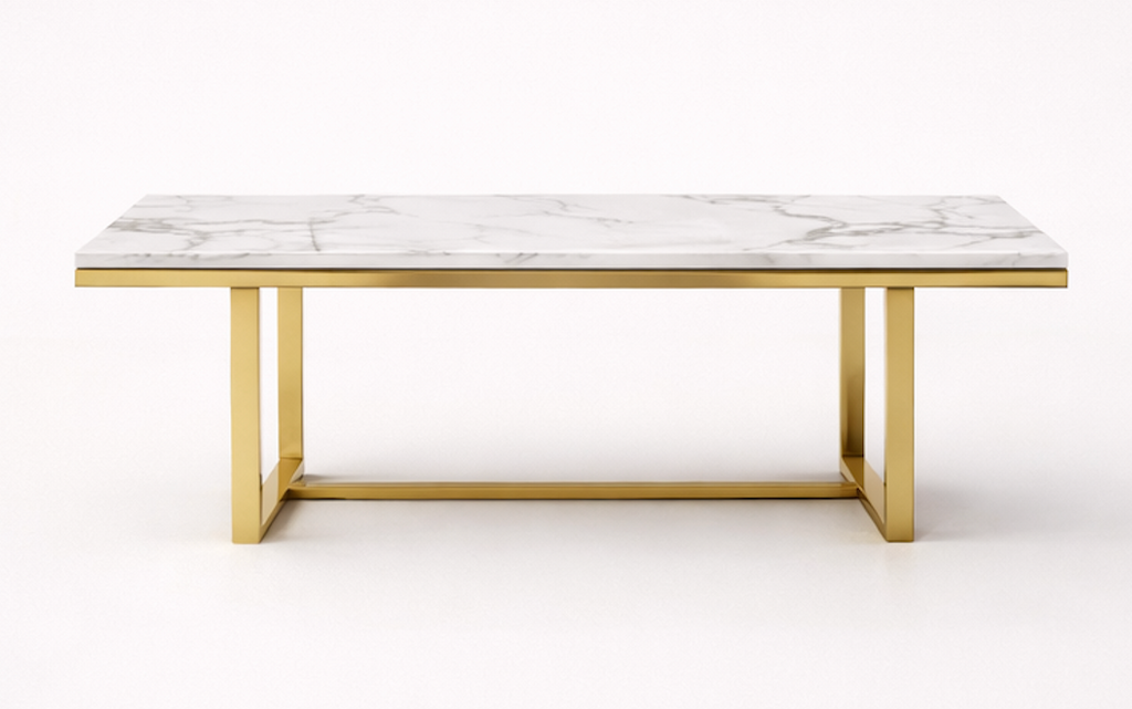 Aurex Linear Marble Dining Table
