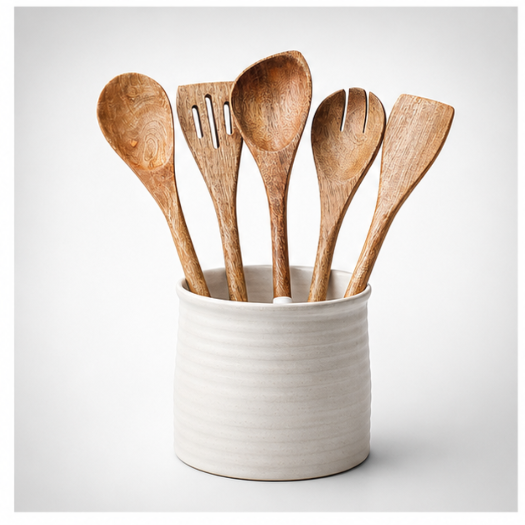 Aurora Wooden Kitchen Essentials Set