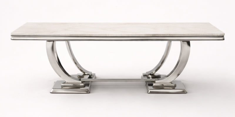Lunaro Silver Marble Dining Table