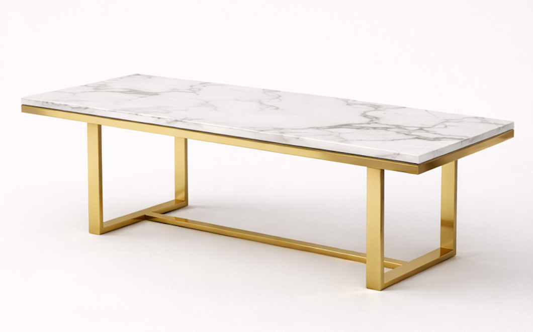 Aurex Linear Marble Dining Table