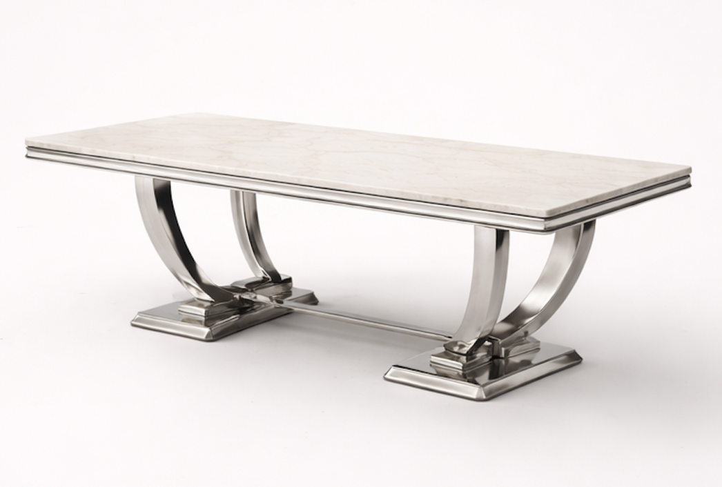 Lunaro Silver Marble Dining Table