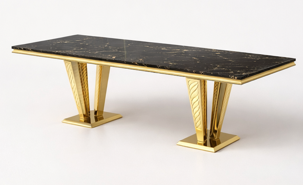 Aurum Noir Marble Dining Table
