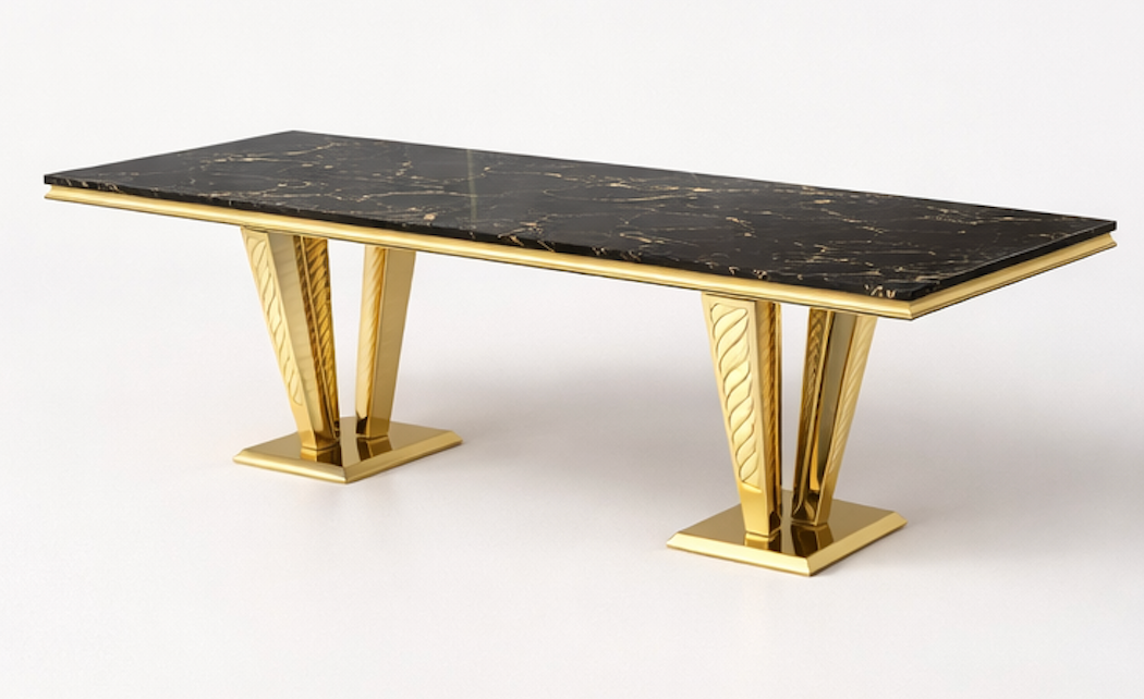Aurum Noir Marble Dining Table