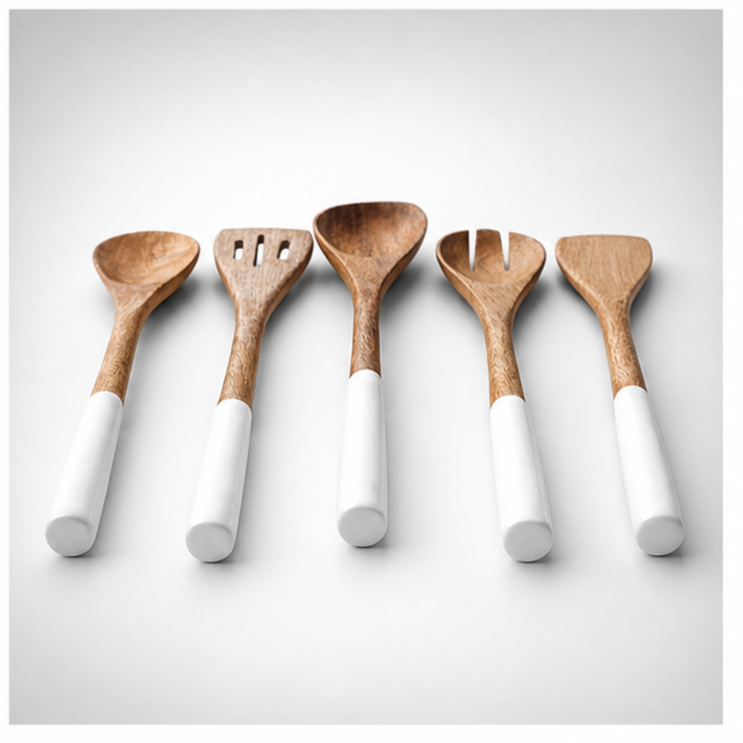 Aurora Wooden Kitchen Essentials Set