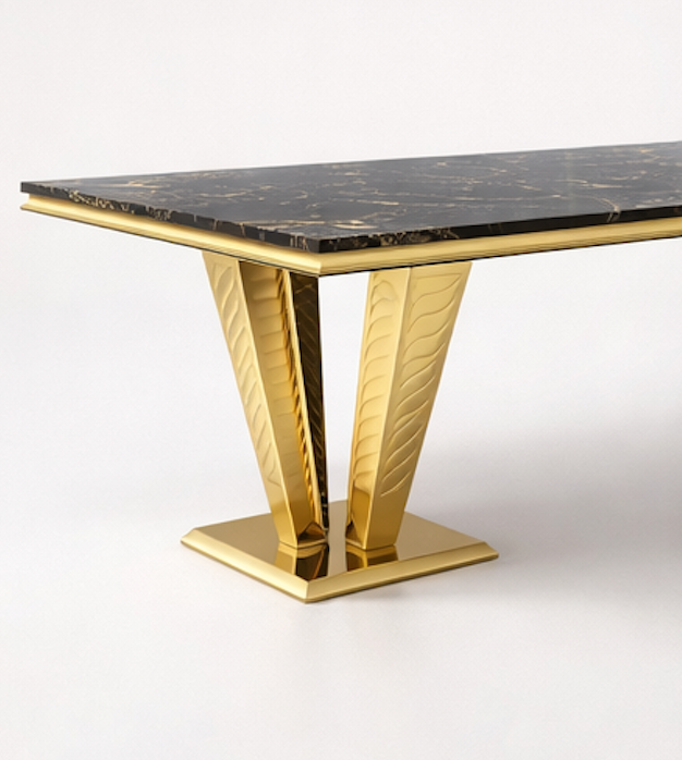 Aurum Noir Marble Dining Table
