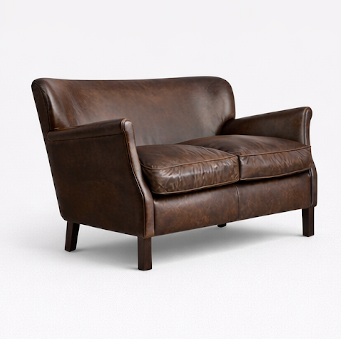 Harrison Leather Club 2-Seater Sofa