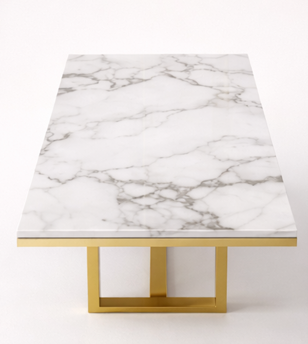 Aurex Linear Marble Dining Table