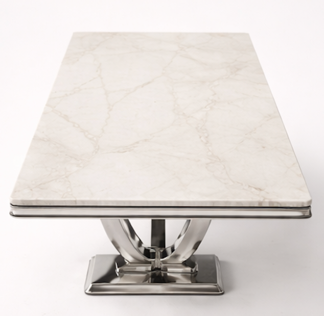 Lunaro Silver Marble Dining Table