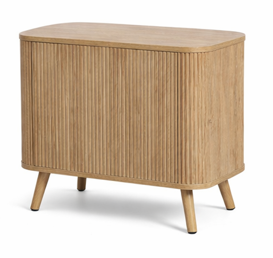 Aurielle Fluted Oak Side Table
