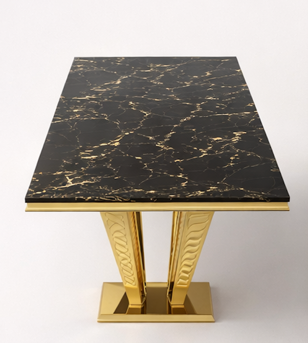 Aurum Noir Marble Dining Table