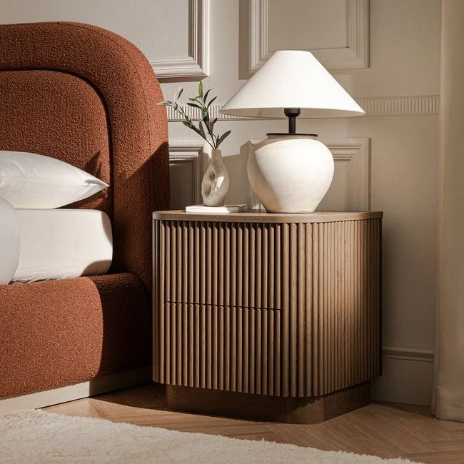 Valmere Fluted Walnut Side Table