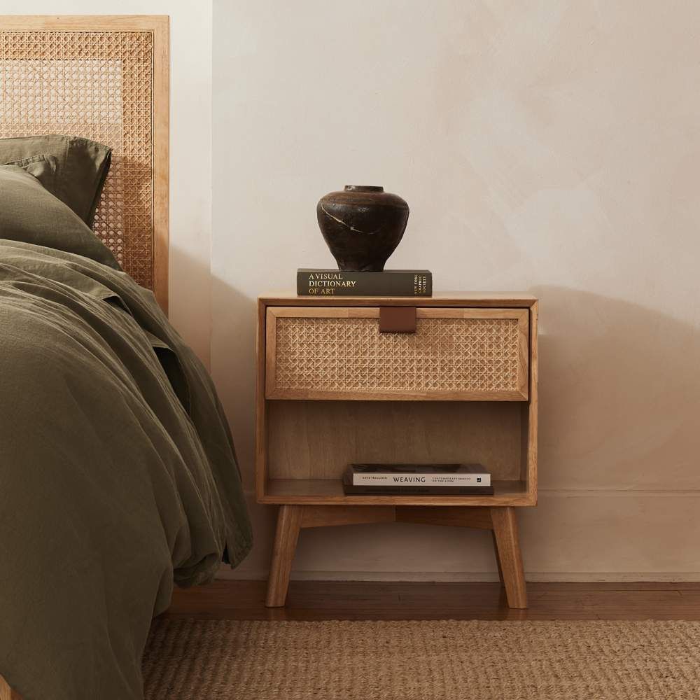 Liora Cane Accent Bedside Table