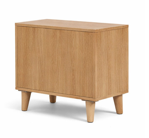 Orvella Fluted Oak Accent Side Table