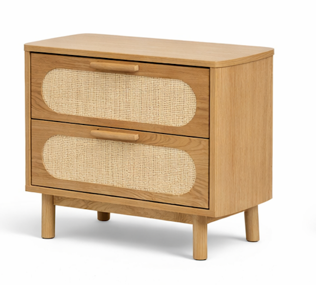 Solenne Cane Weave Bedside Table