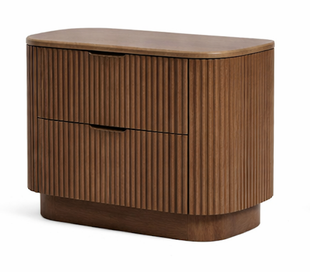 Valmere Fluted Walnut Side Table