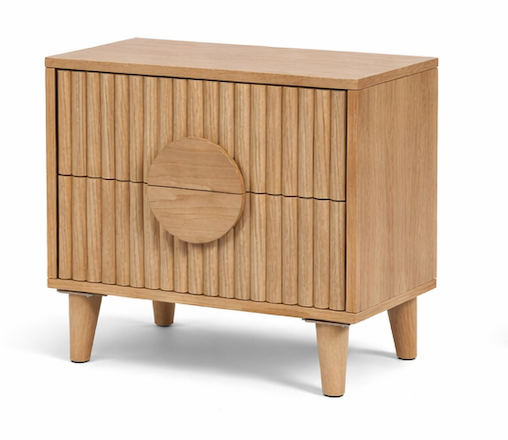 Orvella Fluted Oak Accent Side Table