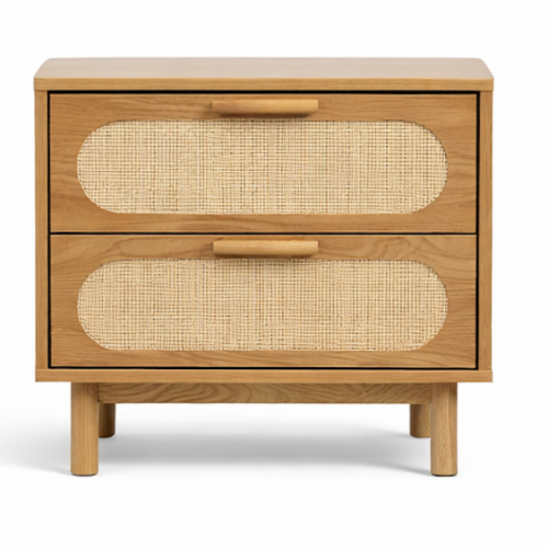 Solenne Cane Weave Bedside Table