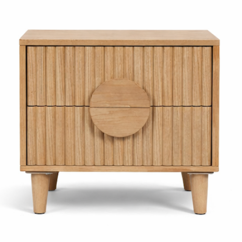 Orvella Fluted Oak Accent Side Table